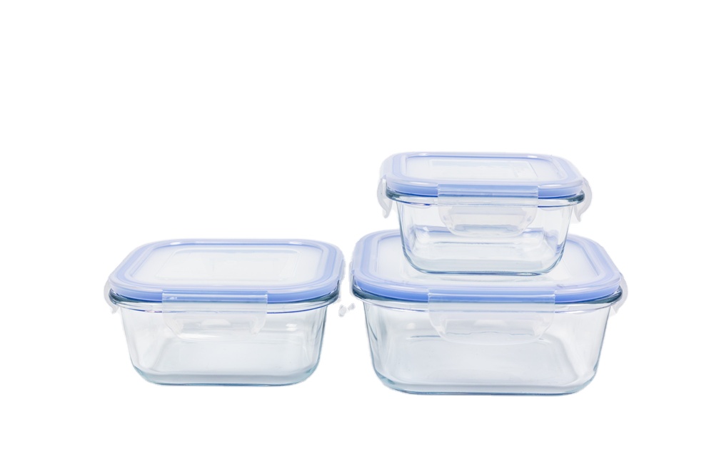 Smooth Surface Lunch Glass Food Container