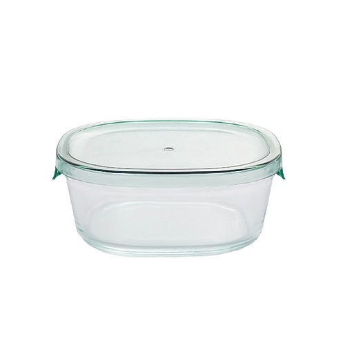 450ml Square shapes of small capacity glass food containers with lids