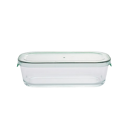 650ml Rectangle shapes of small capacity glass food containers with lids