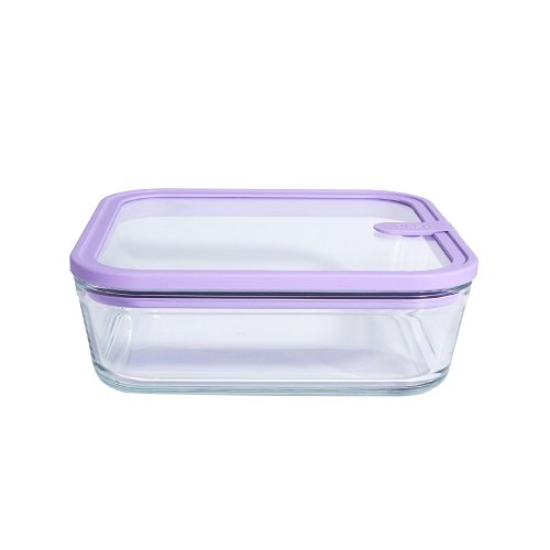 Square shapes of small capacity glass food containers with lids