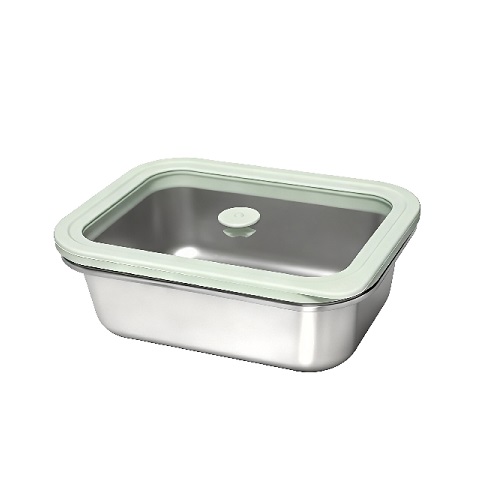 Rectangle Stainless Steel Food Storage with Glass Lid