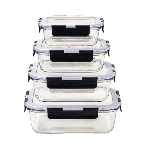 Rectangle Eco-friendly vacuum glass food storage container