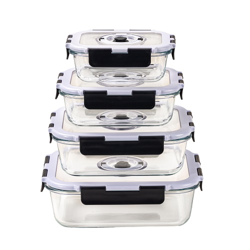 Borosilicate glass vacuum-sealed food storage container