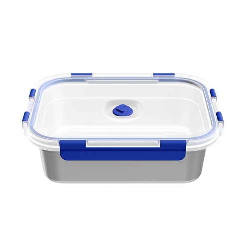 Rectangle Stainless Steel Food Storage with Glass Lid-ECSS