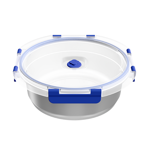 Round Stainless Steel Food Storage with Glass Lid-ECSS