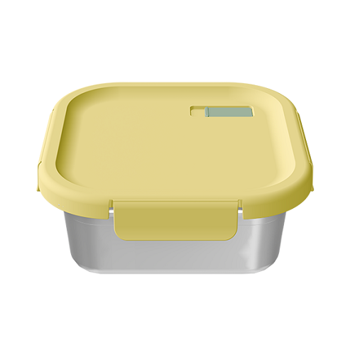 Square Stainless Steel Food Storage with Glass Lid-SV