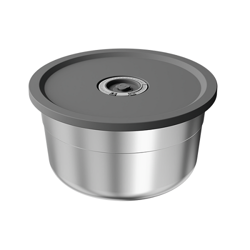 Round Stainless Steel Food Storage with Glass Lid-ZKSS
