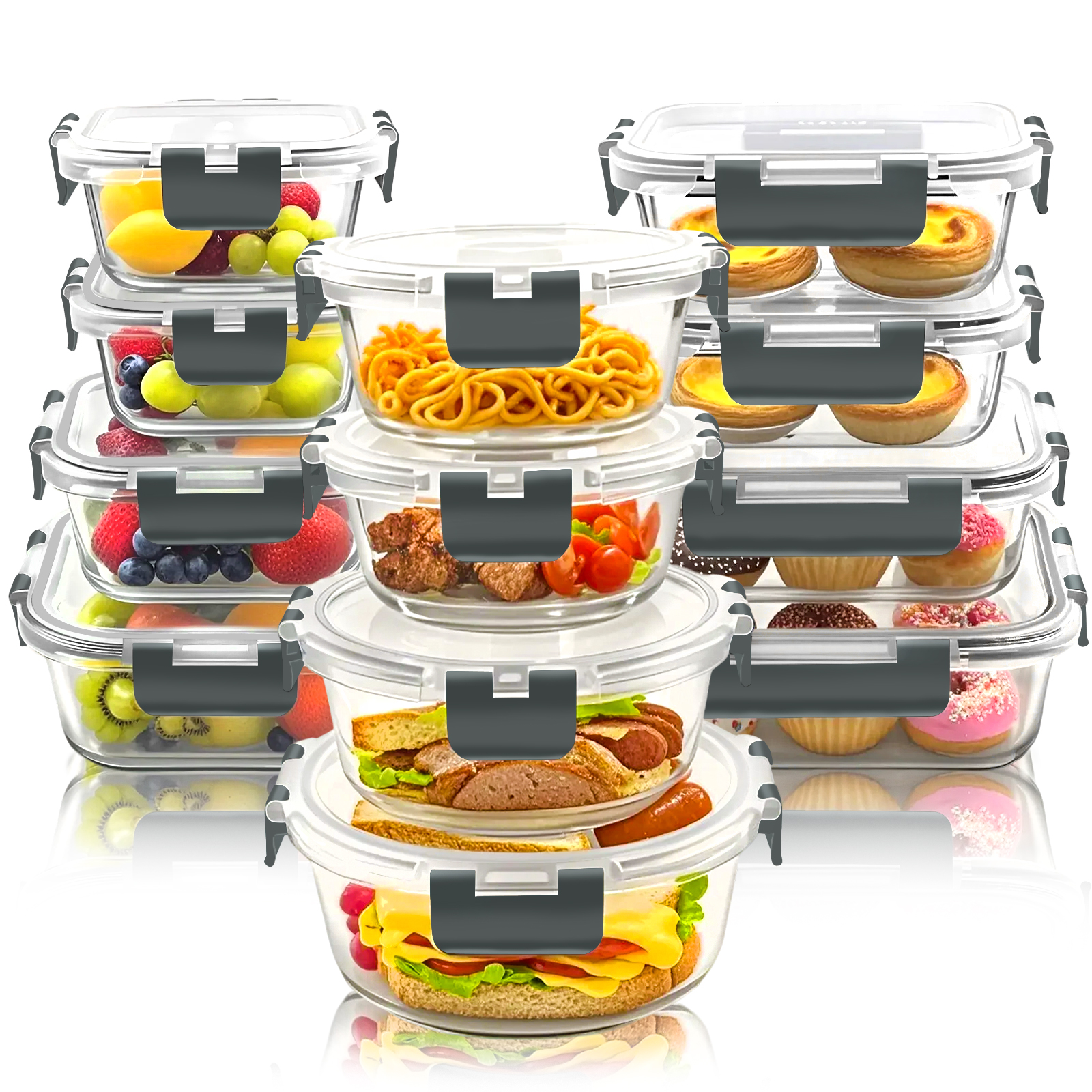Glass Food Storage Containers for Freezer Organization